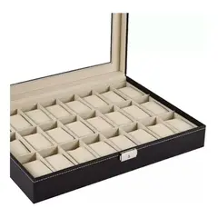 GENERICO - Caja Organizador Para 24 Relojes En Color En Color Negro