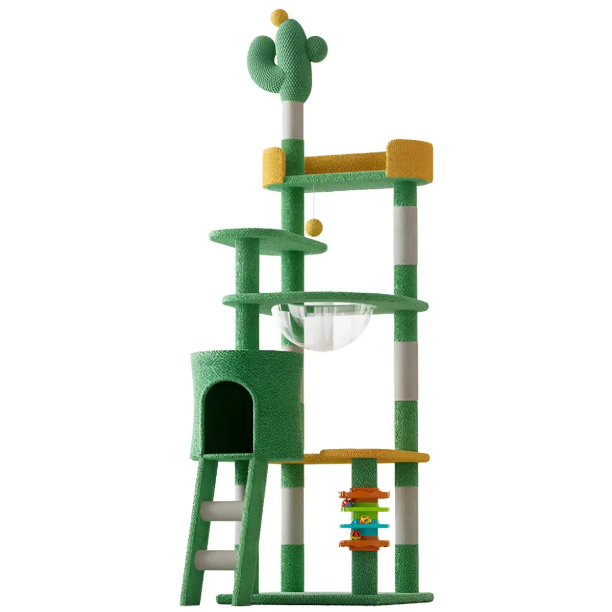 SUKEA - Torre Rascador Piso 5 Grande, Casa Madera Gruesa Para Gato X15