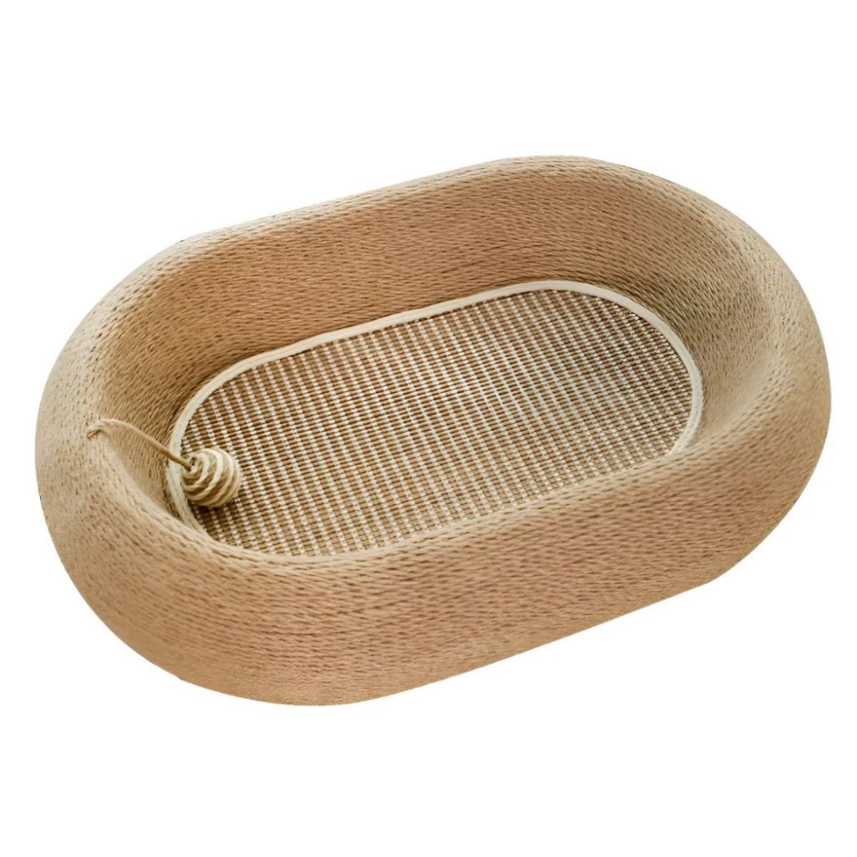 SUKEA - Cama Rascadora De Sisal Para Gatos De Forma Ovalada Marrón