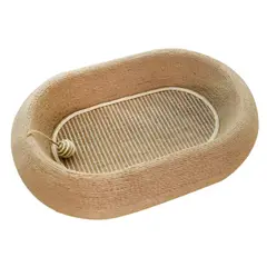 SUKEA - Cama Rascadora De Sisal Para Gatos De Forma Ovalada Marrón
