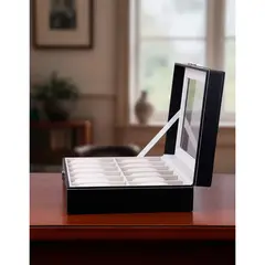 GENERICO - Caja Organizador Para 12 Relojes En Color En Color Negro