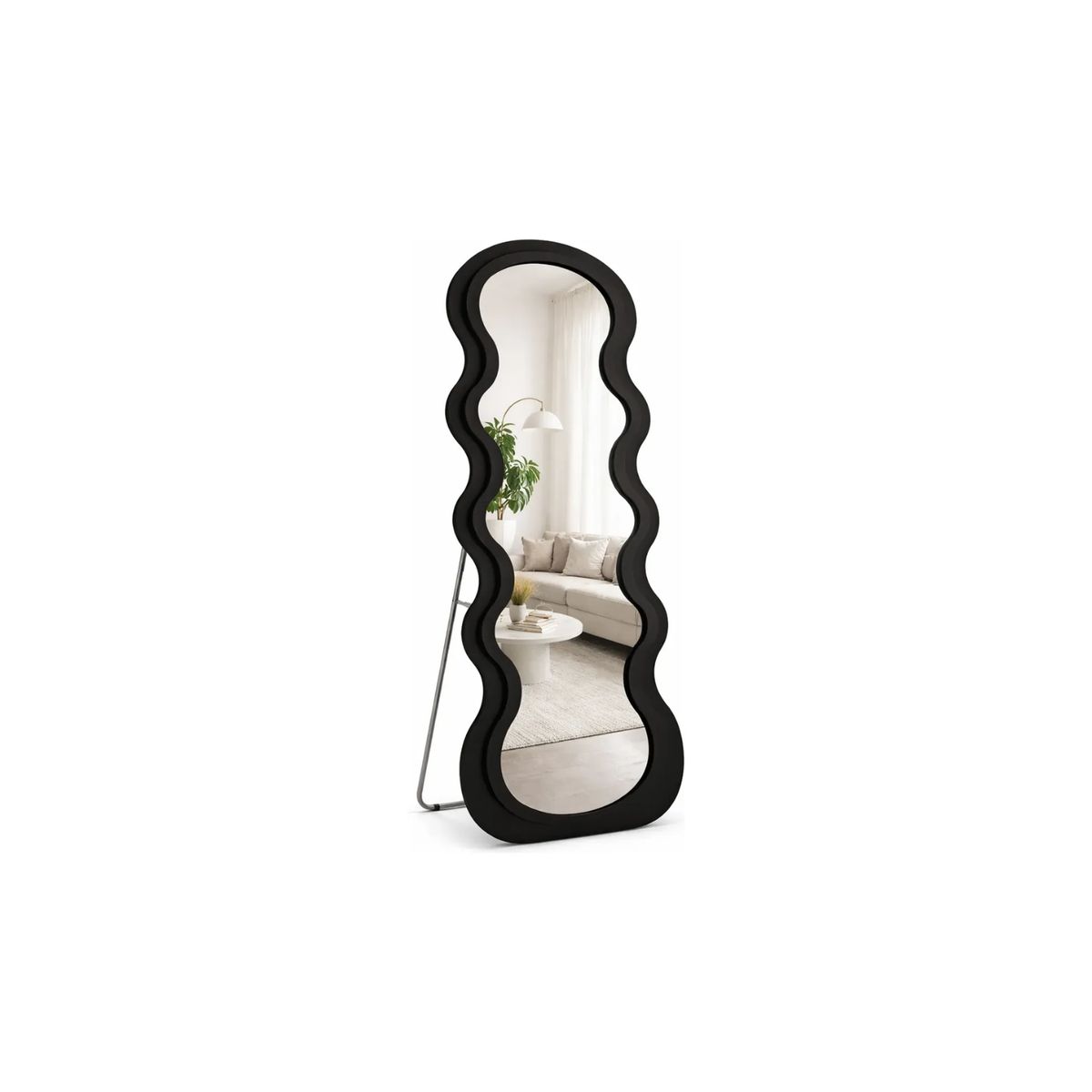 GENERICO - Espejo Largo Espejo Cuerpo Entero Grande Con Pedestal 160x60 negro