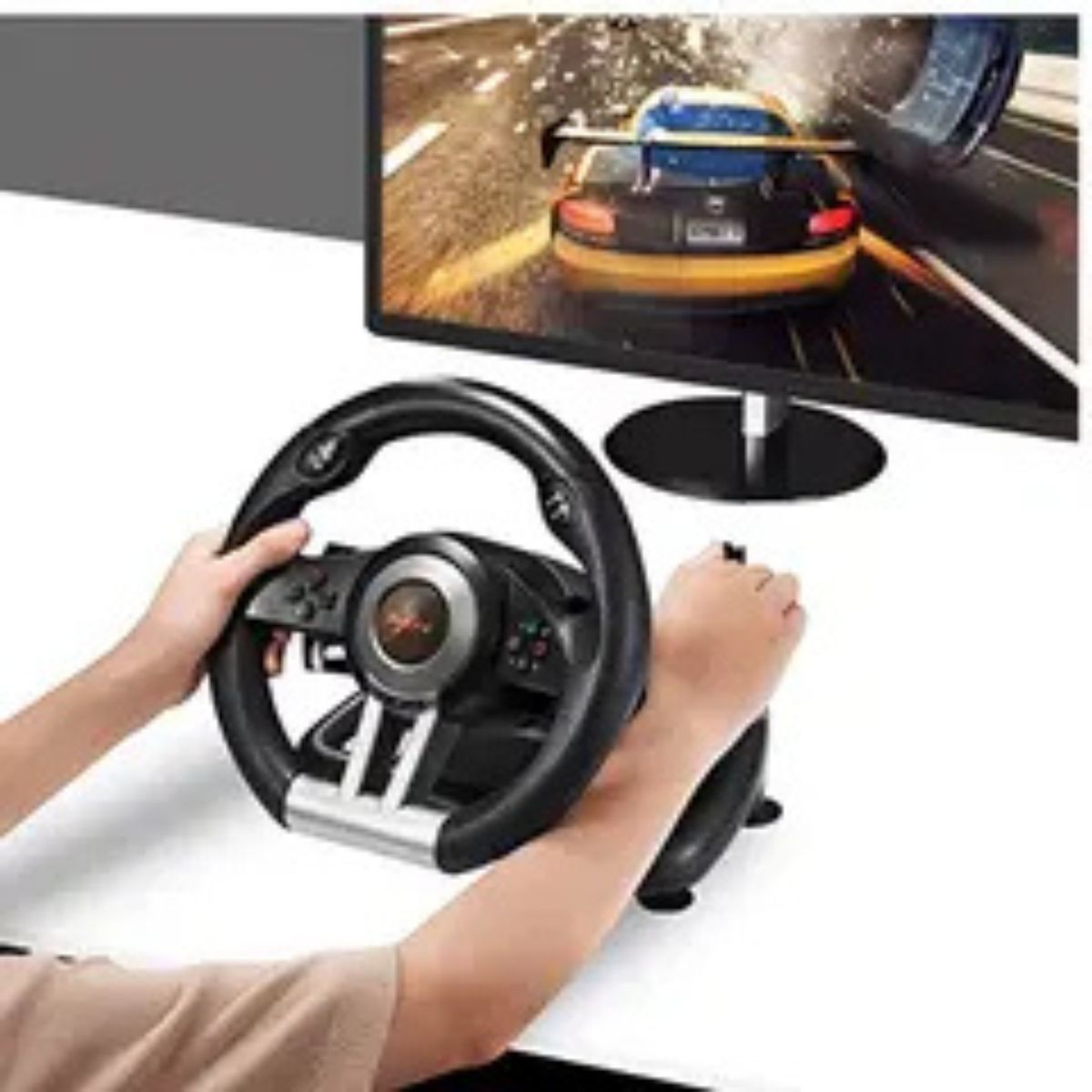 MOVI - VOLANTE SIMULADOR CON PEDALES PARA PC, PS3, PS4, X-SERIES XLS, SWITCH