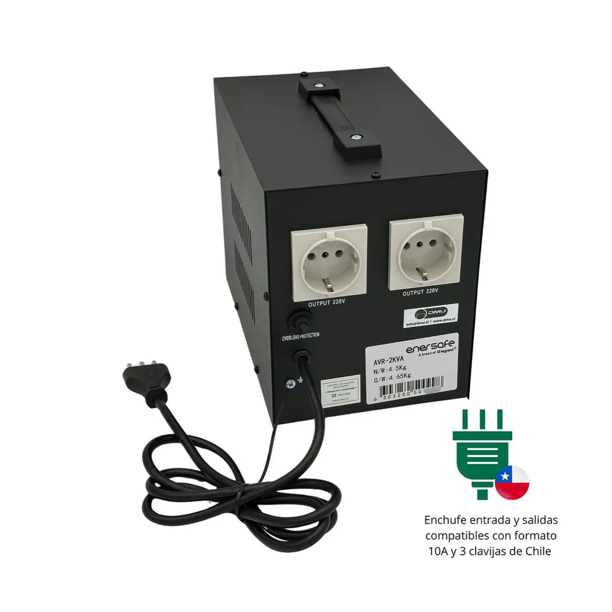 ENERSAFE - Regulador De Voltaje Avr 2000va  1200w