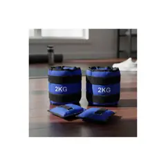 GENERICO - Pesas Tobilleras Muñecas 2kg Azul Correa Velcro Ejercicio Fuerza