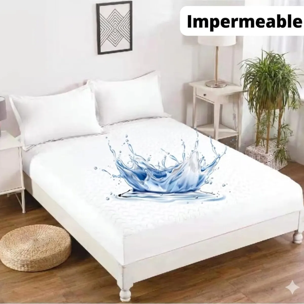 GENERICO - Cubre colchon impermeble 1.5P + funda de almohada