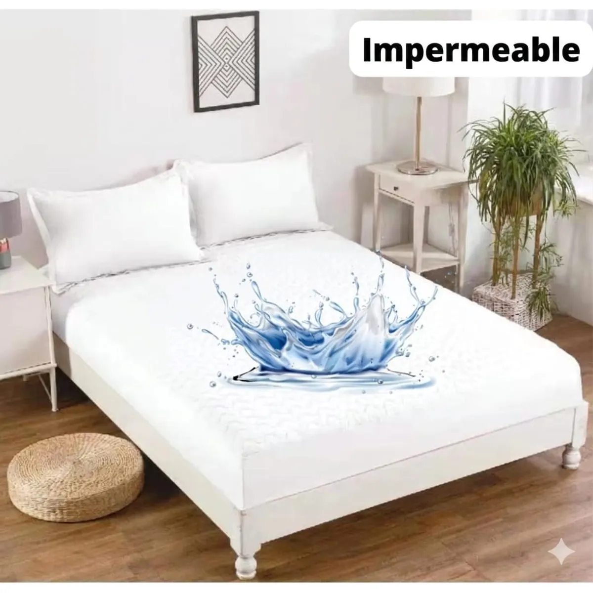 GENERICO - Cubre colchon impermeble 1.5P + funda de almohada