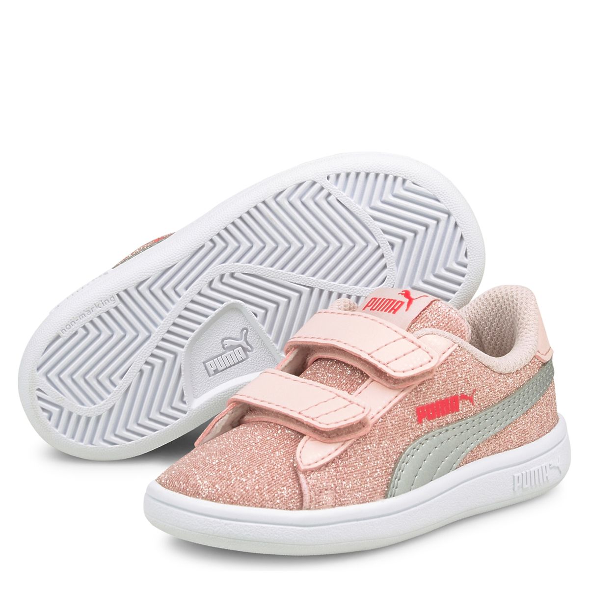 PUMA - Smash Glitz Glam Inf Zapatilla Urbna Niña Rosada