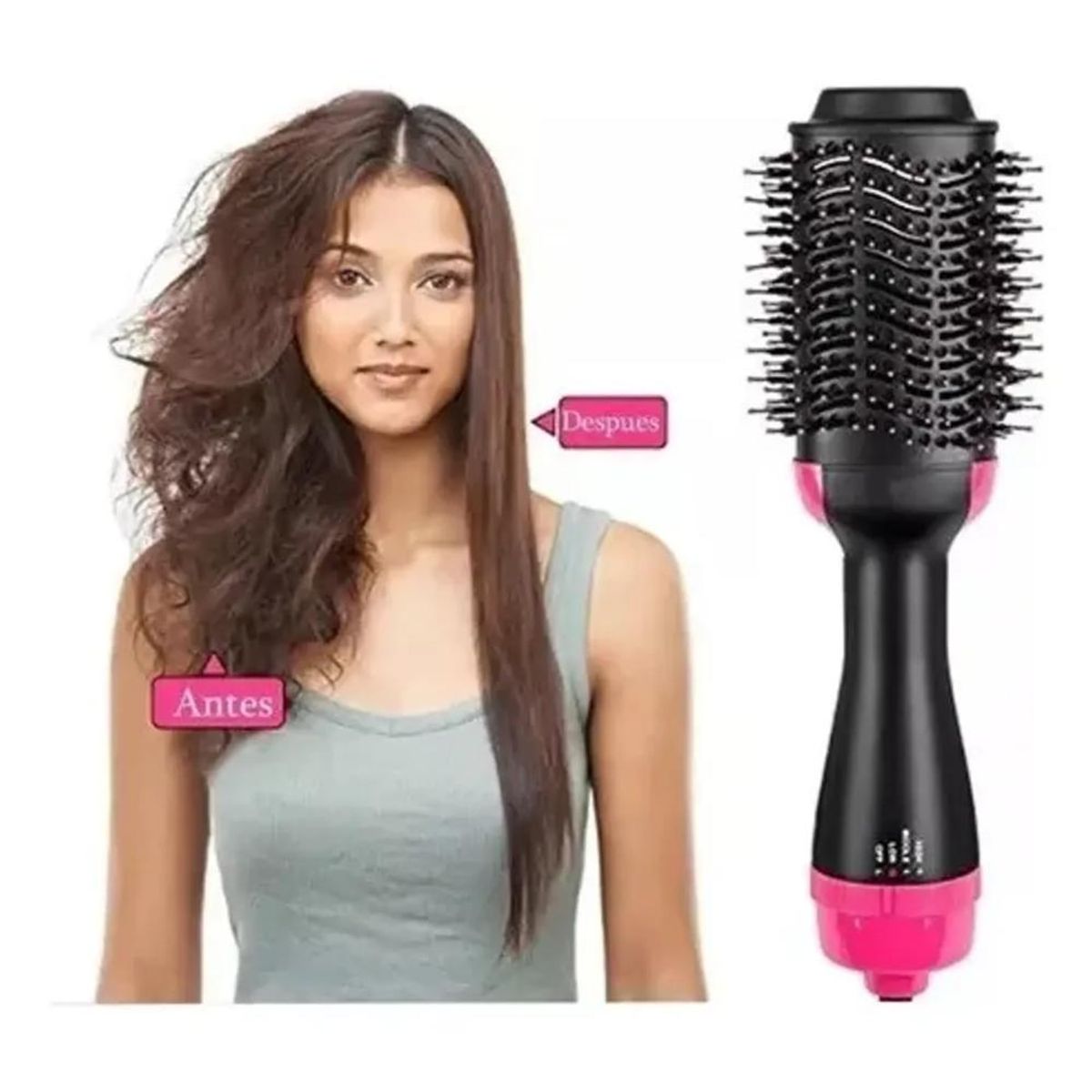 Cepillo Alisador Eléctrico 3 en 1 Secador Anti Frizz Profesional, marca GENERICO - Foto Principal