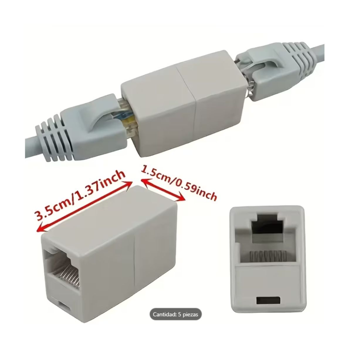 GENERICO - Copla RJ45 Hembra Hembra Extensor Cable Red Cat5e Cat6
