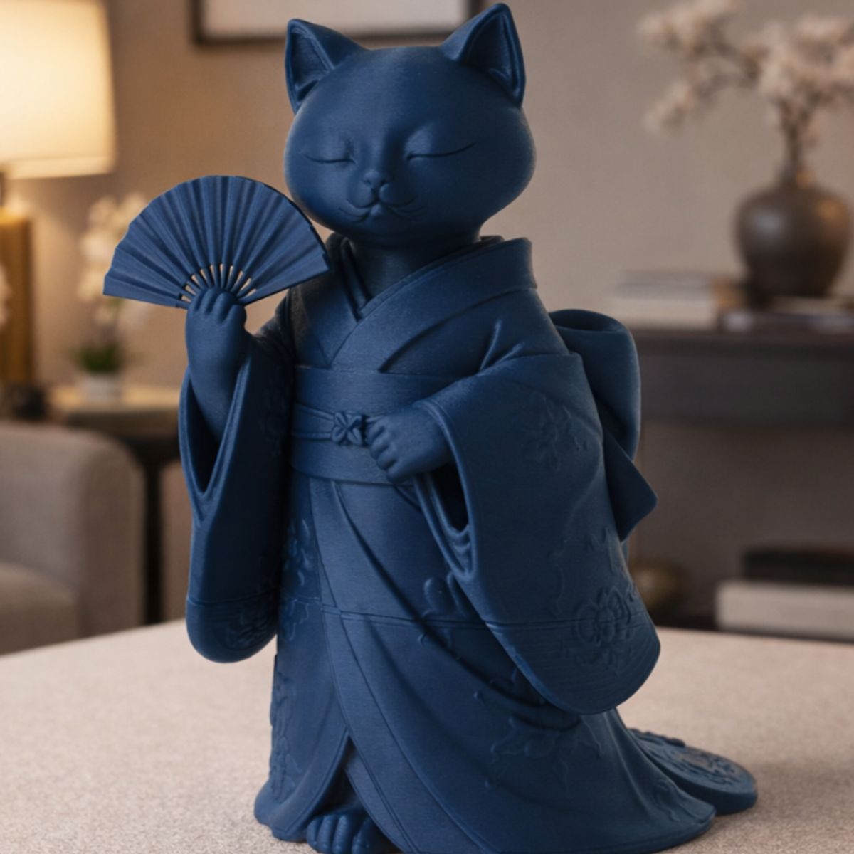 GENERICO - Escultura Decorativa- Gato con Kimono