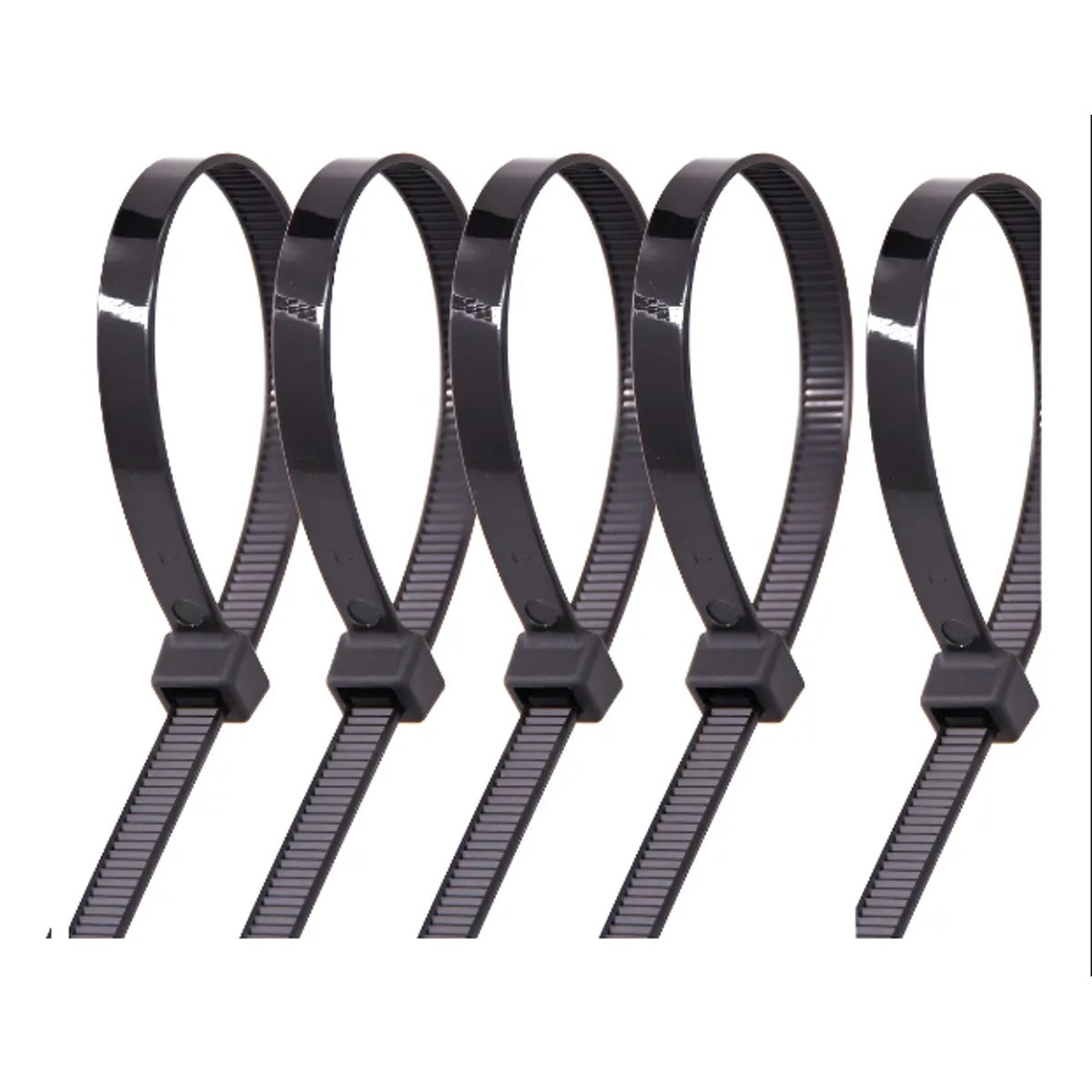GENERICO - Amarra Plástica XL Brida 9mm x 650mm Negra Pack 5 Unidades Para Cables