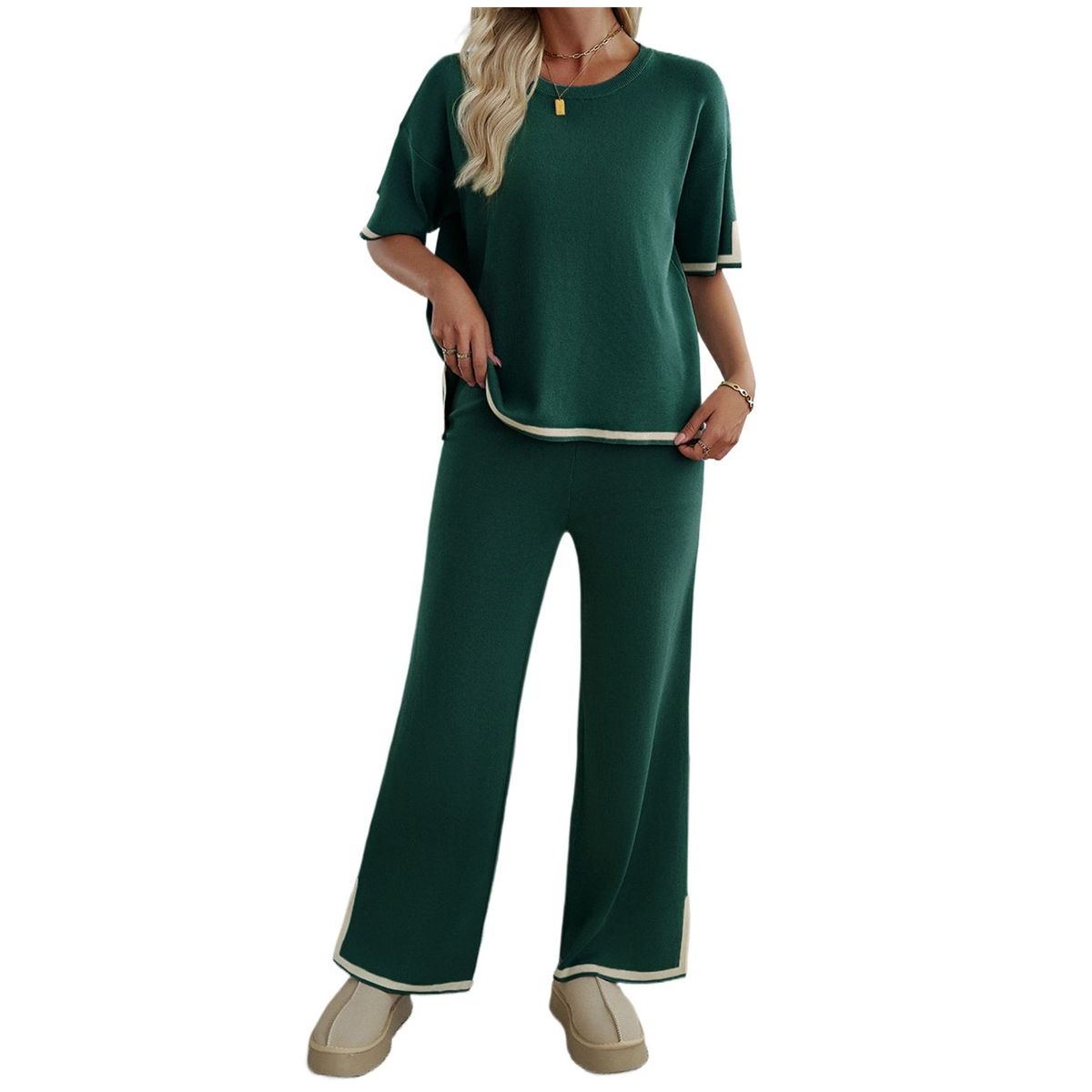 TIOZONEY - Trajes casuales para mujer-Verde