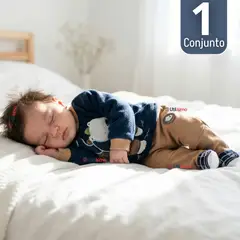 JUMP KIDS - Conjunto 2 Piezas Buzo Pantalón Y Polerón De Algodón Azul Oso Polar Bebé Niño