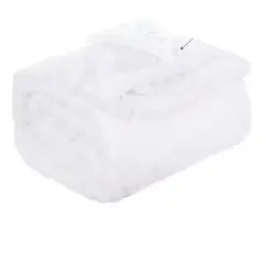 GENERICO - Frazada 2 Plaza Unicolor Cuadrille Color Blanco