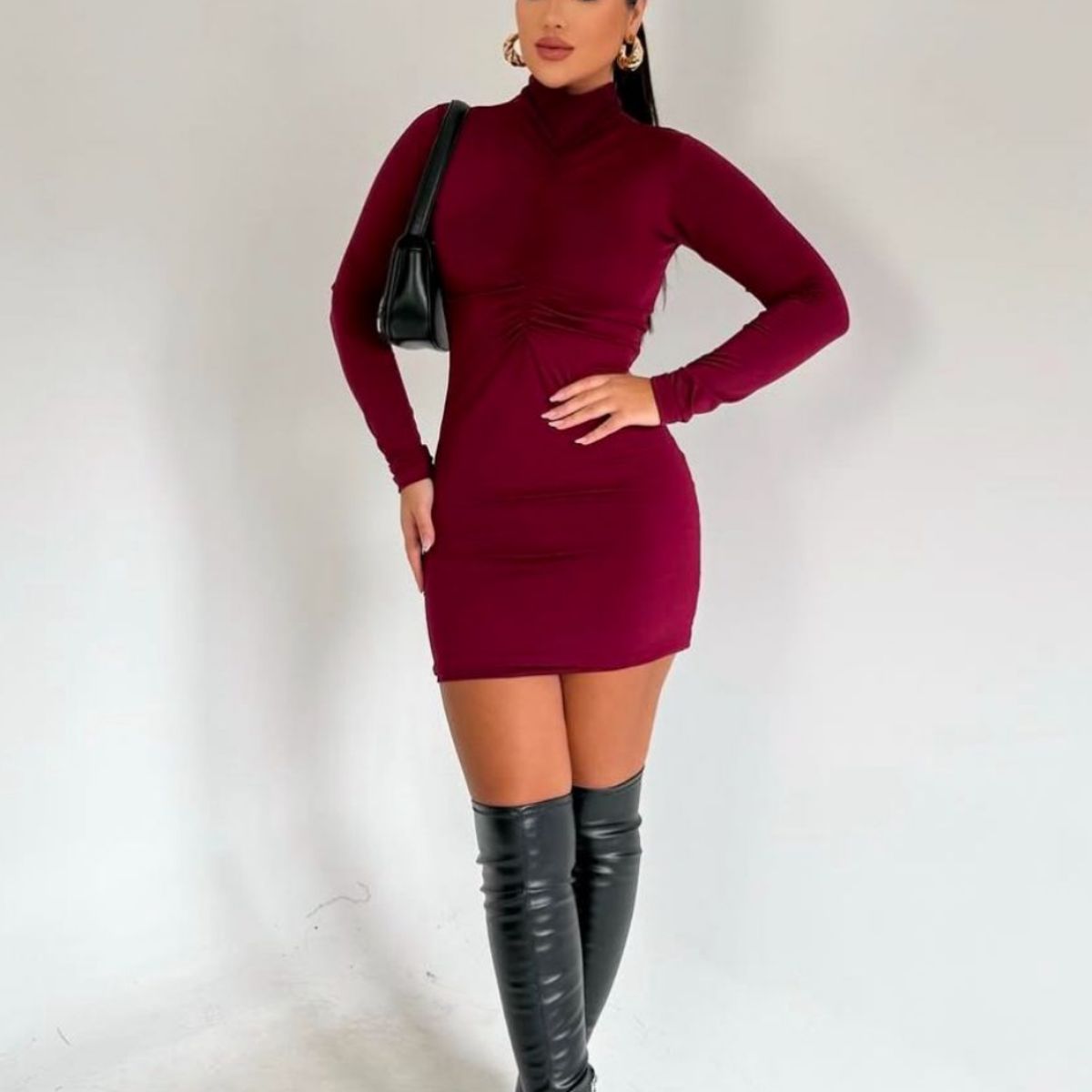 AUVA - Vestido con cuello manga larga Bras