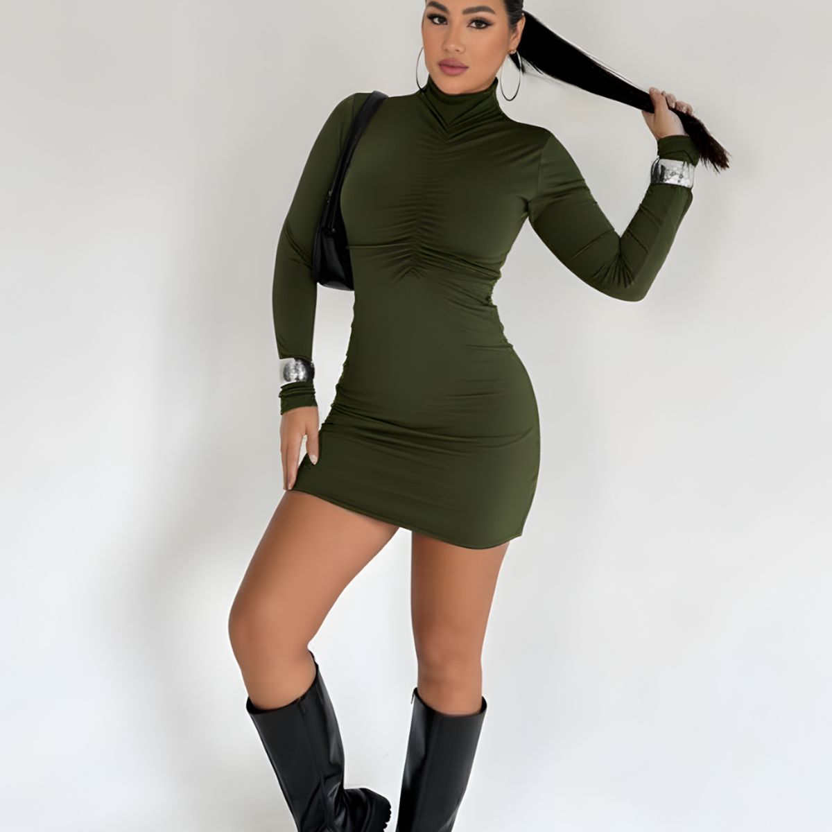 AUVA - Vestido con cuello manga larga Bras