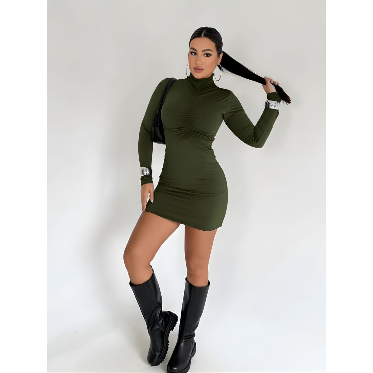 AUVA - Vestido con cuello manga larga Bras