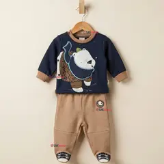 JUMP KIDS - Conjunto 2 Piezas Buzo Pantalón Y Polerón De Algodón Azul Oso Polar Bebé Niño