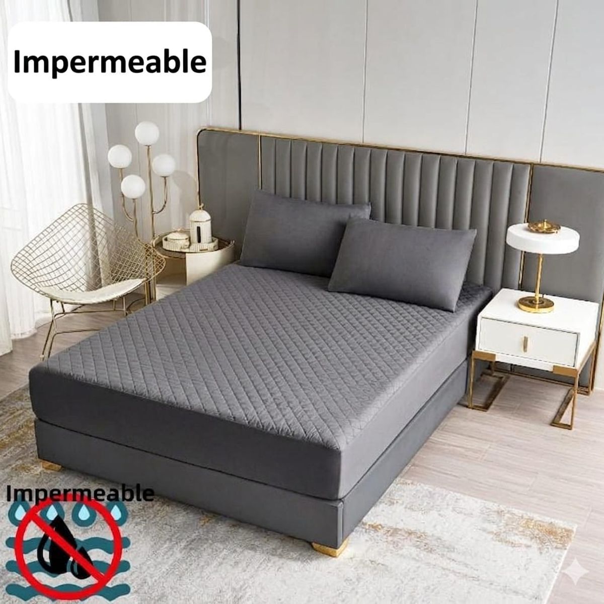 GENERICO - Cubre colchon impermeble king + funda de almohada