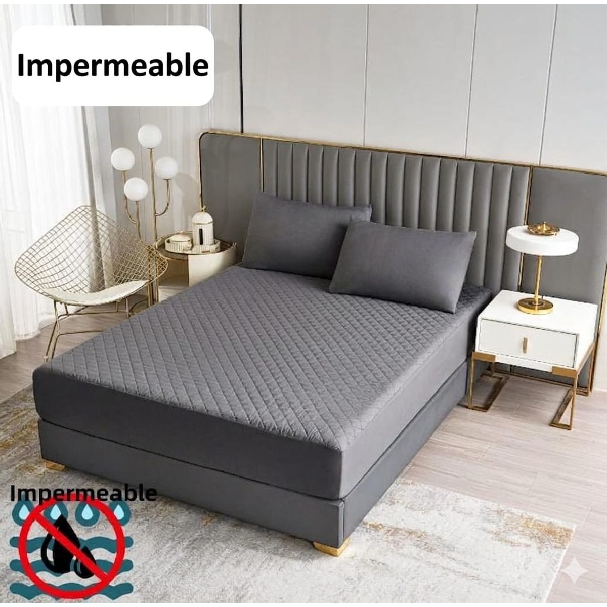 GENERICO - Cubre colchon impermeble king + funda de almohada