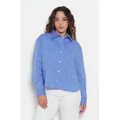 WADOS - BLUSA MANGA LARGA LISTADA ABOTONADA EN DELANTERO