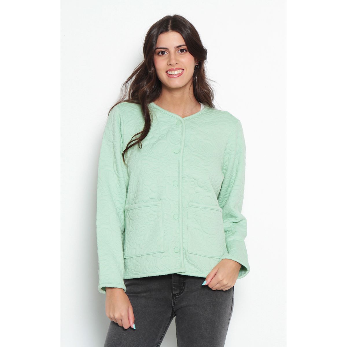 WADOS - CHAQUETA MANGA LARGA ABOTONADA ESCOTE REDONDO CON BOLSILLOS