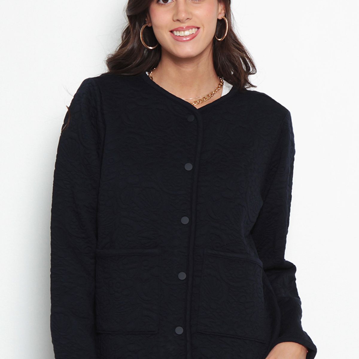 WADOS - CHAQUETA MANGA LARGA ABOTONADA ESCOTE REDONDO CON BOLSILLOS
