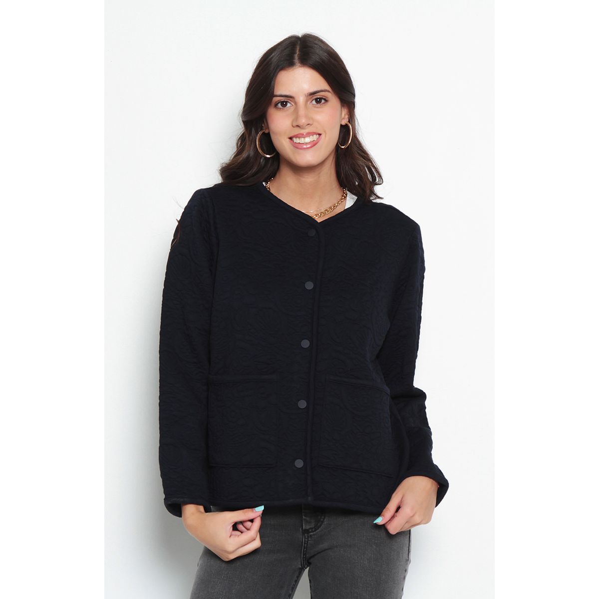 WADOS - CHAQUETA MANGA LARGA ABOTONADA ESCOTE REDONDO CON BOLSILLOS