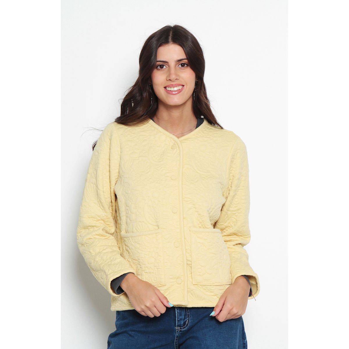 WADOS - CHAQUETA MANGA LARGA ABOTONADA ESCOTE REDONDO CON BOLSILLOS