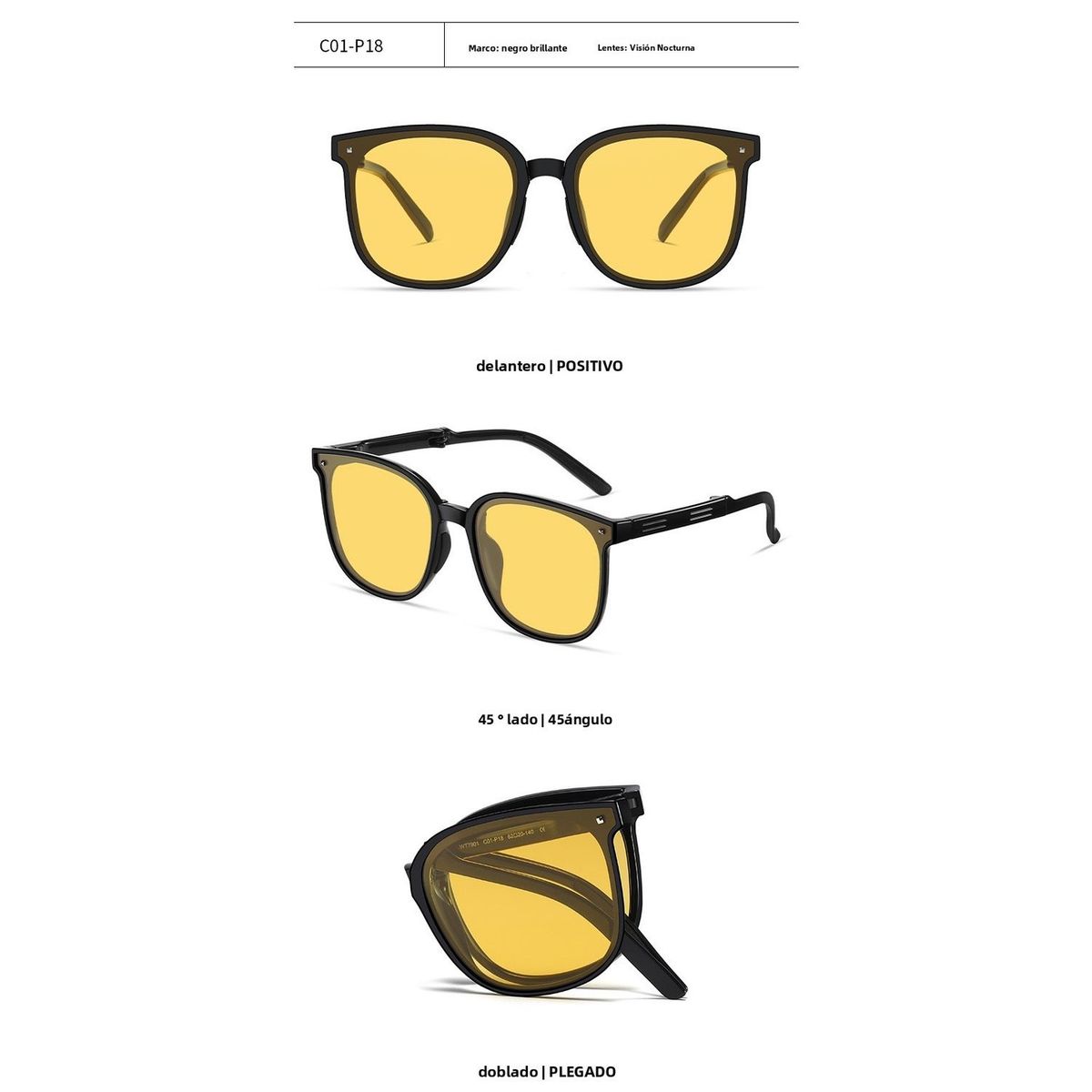 TIOZONEY - Lentes de sol plegables Hombre