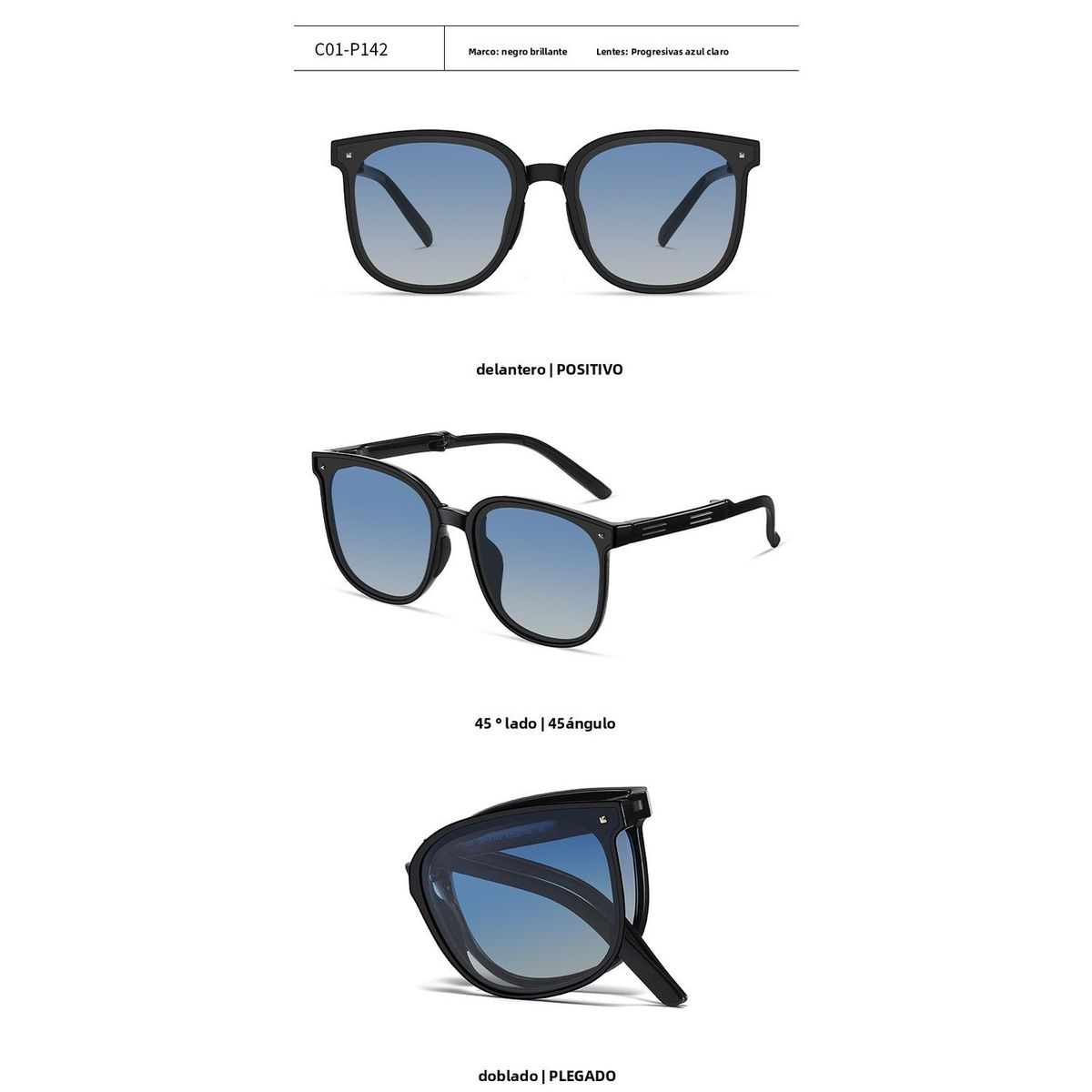 TIOZONEY - Lentes de sol plegables Hombre