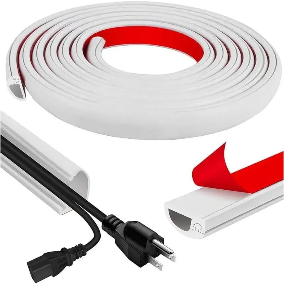 KUANGYE - Canaleta Flexible Para Cables Pisos Paredes Adhesivo Oculto