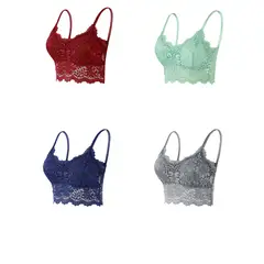 TIOZONEY - Pack 4 Sostenes Push Up Encaje Con Soft Microfibra Mujer Sexy