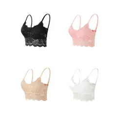 TIOZONEY - Pack 4 Sostenes Push Up Encaje Con Soft Microfibra Mujer Sexy