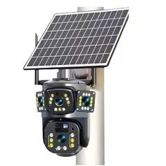 GENERICO - Camara De Vigilancia Ip Solar Wifi Triple Imagen App V360pro