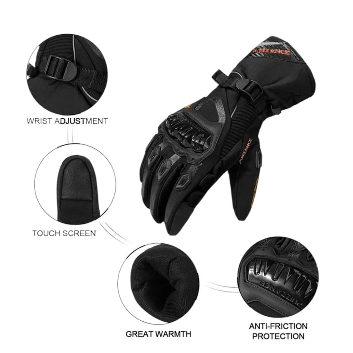 GENERICO - Guantes Con Protecciones De Invierno Para Moto Marca Axe L
