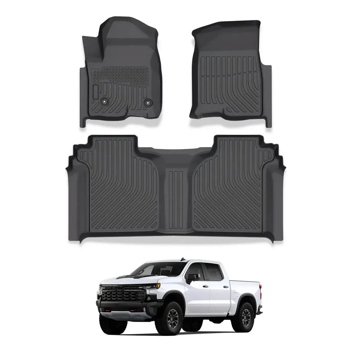 KUANGYE - Set Pisos Rígidos Calce Compatible Con Chevrolet Silverado 19 A 25+