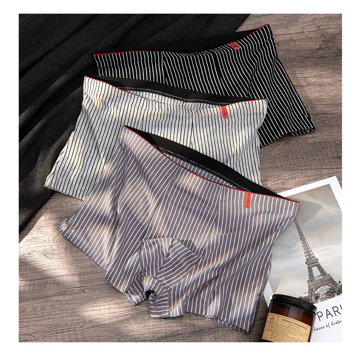 TIOZONEY - 4pcs Conjunto de ropa interior para hombre