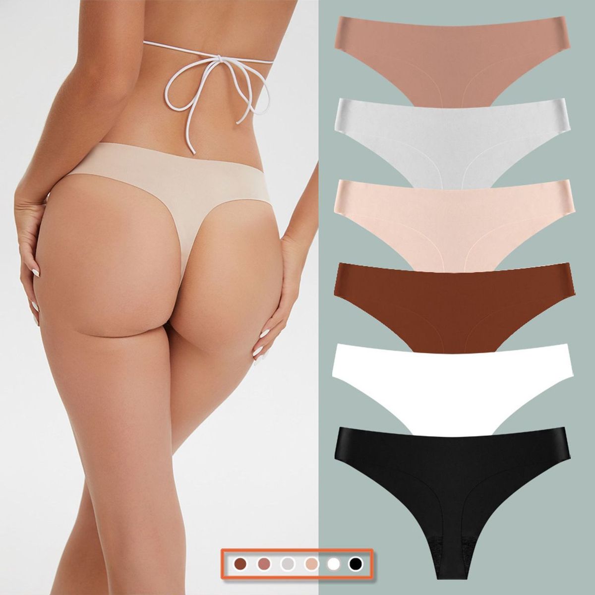 TIOZONEY - Pack de 6 Calzones Mujer