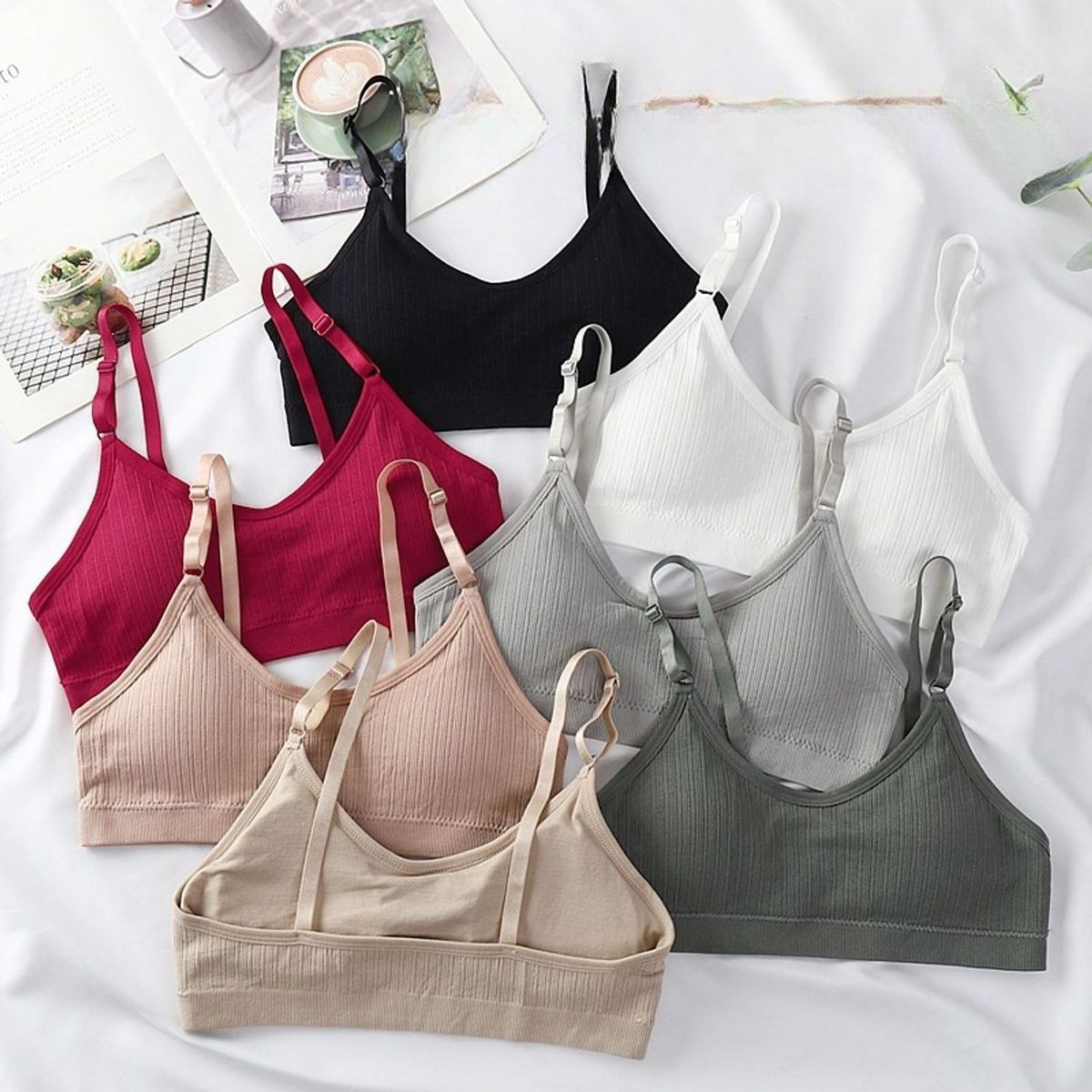 TIOZONEY - Pack De 6 Sostenes Soft Mujer