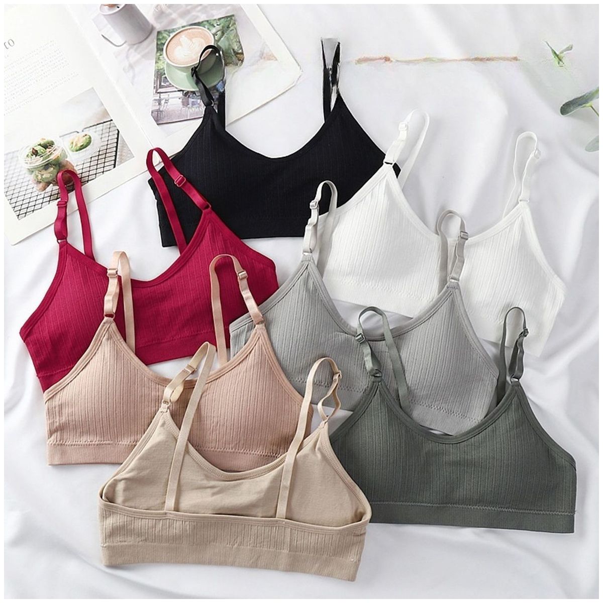 TIOZONEY - Pack De 6 Sostenes Soft Mujer
