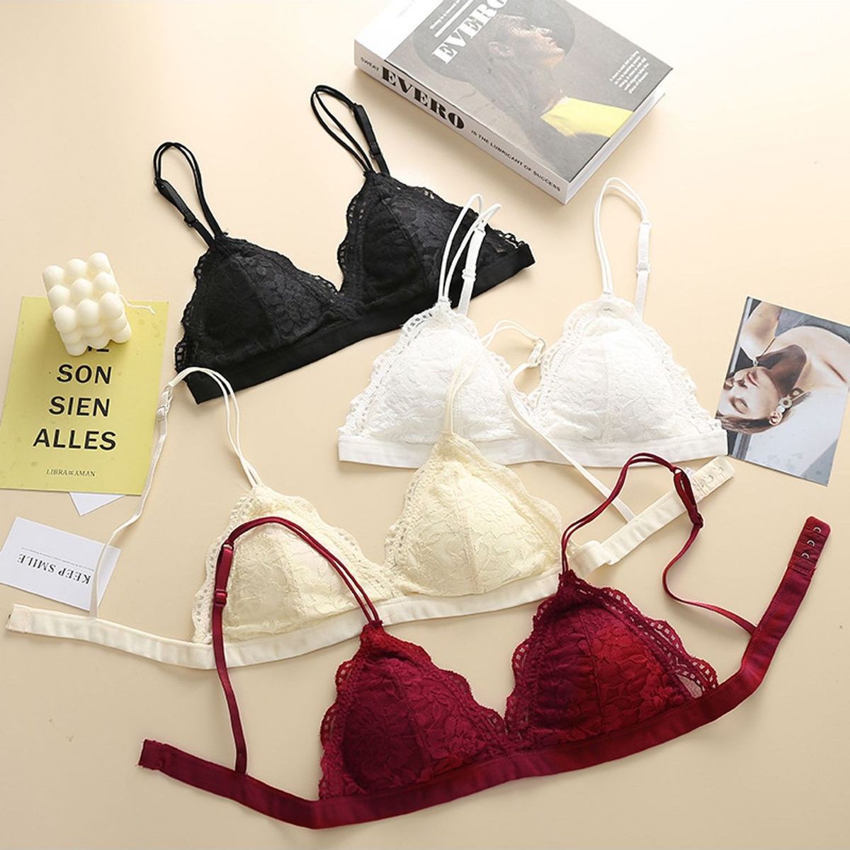 TIOZONEY - Pack De 4 Sostenes Soft Mujer