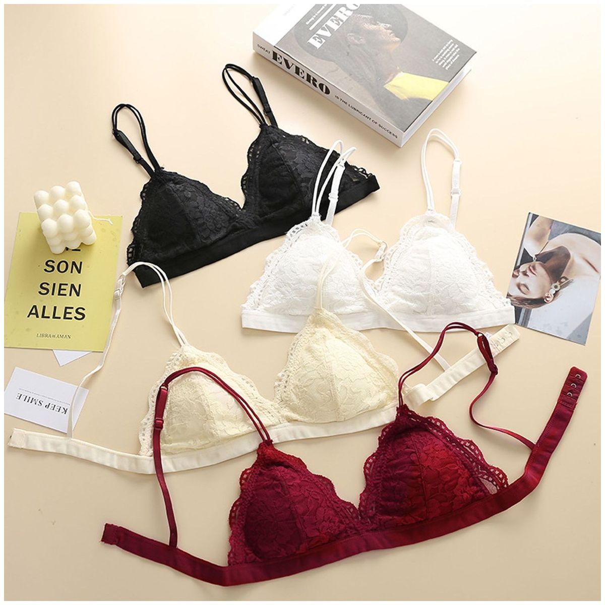 TIOZONEY - Pack De 4 Sostenes Soft Mujer