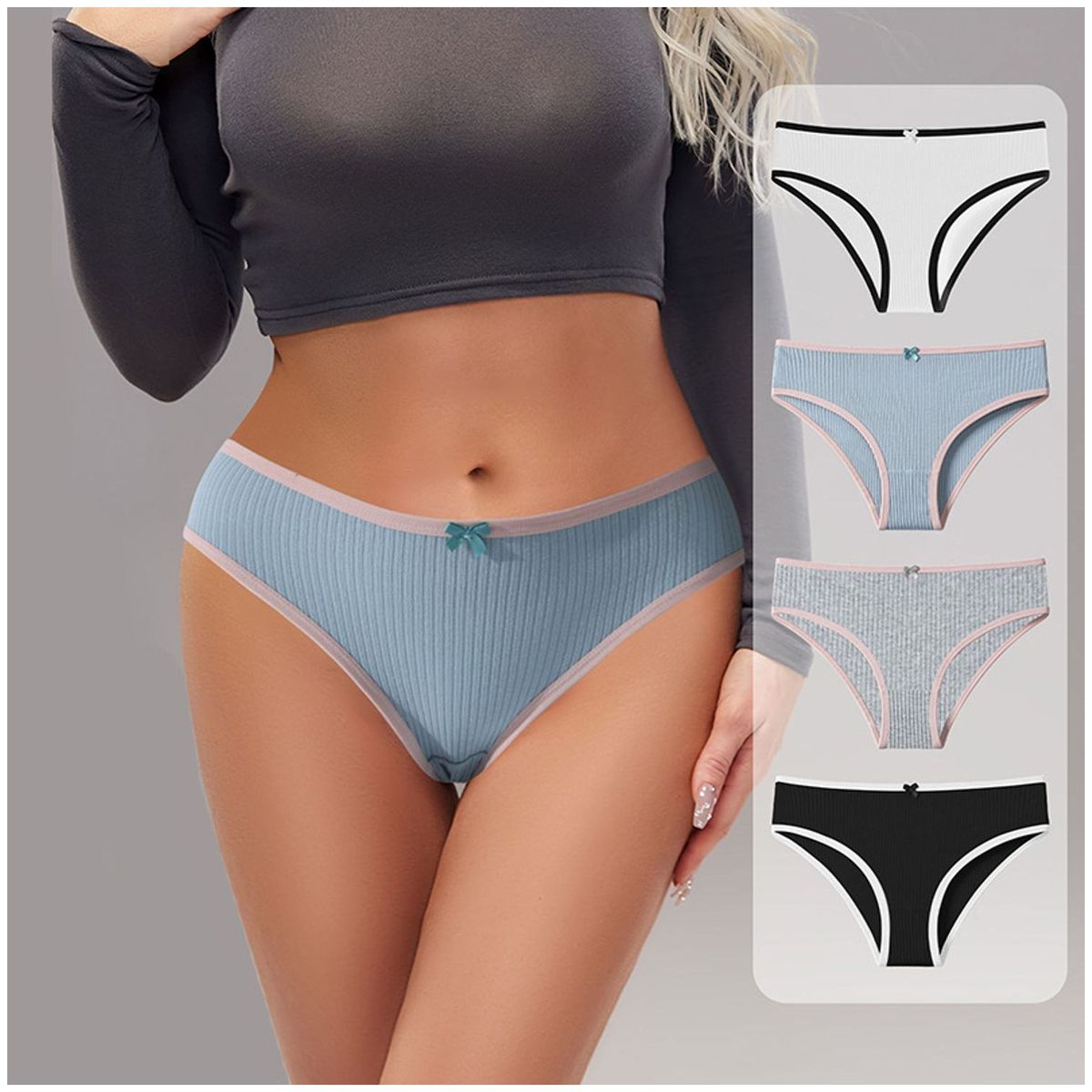 TIOZONEY - Pack de 4 Calzones Mujer