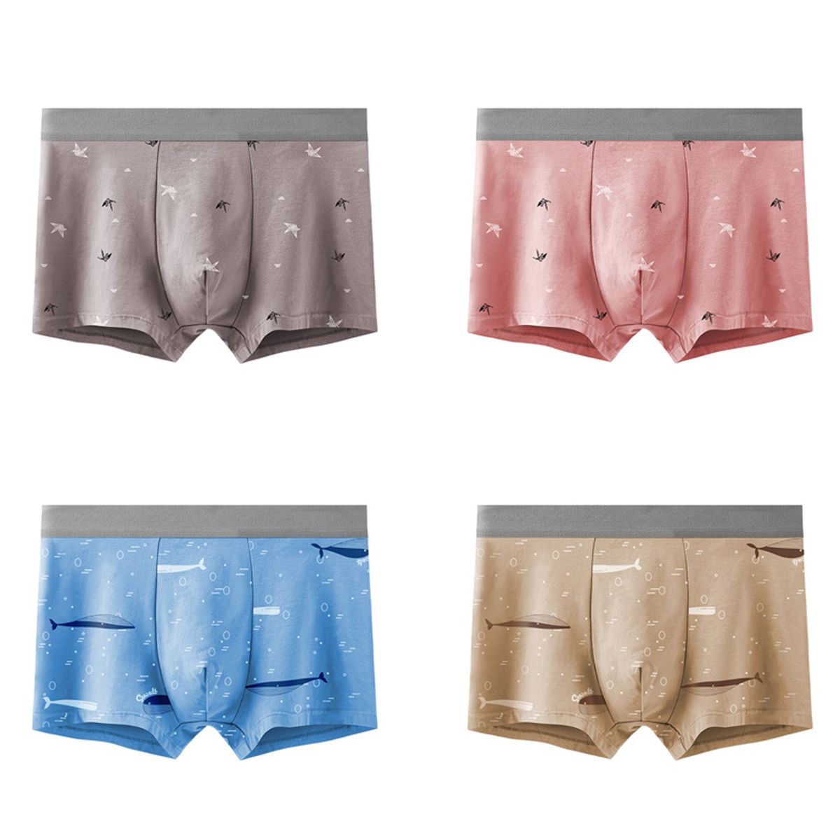 TIOZONEY - Pack De 4 Boxers Algodón Hombre