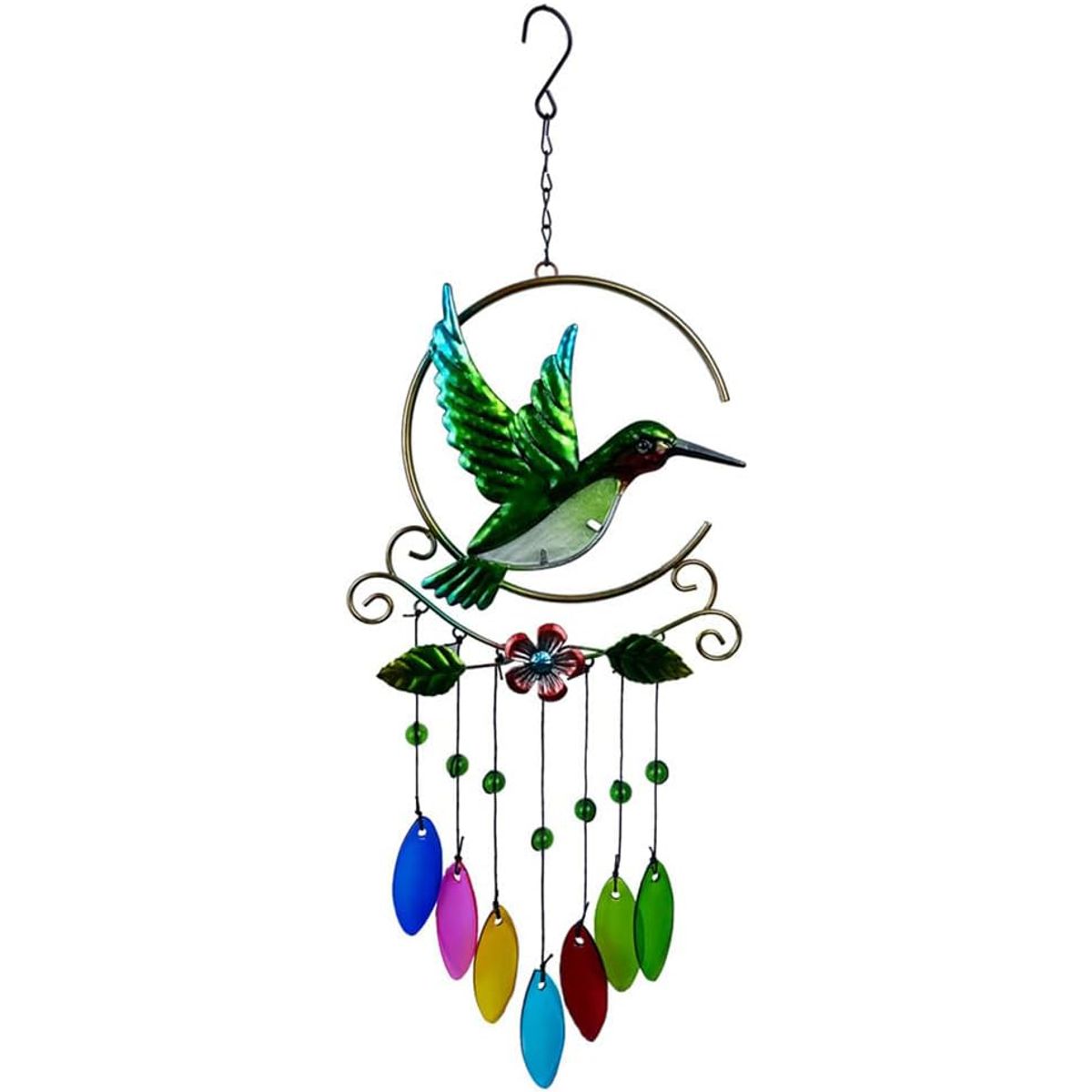 KUANGYE - Colgante Jardín Colibrí Arco Iris Vidrio Y Cobre