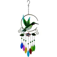KUANGYE - Colgante Jardín Colibrí Arco Iris Vidrio Y Cobre