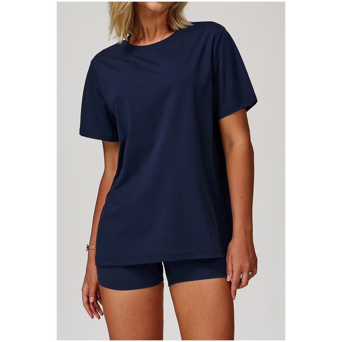 TIOZONEY - Camiseta deportiva de manga corta para mujer-Azul