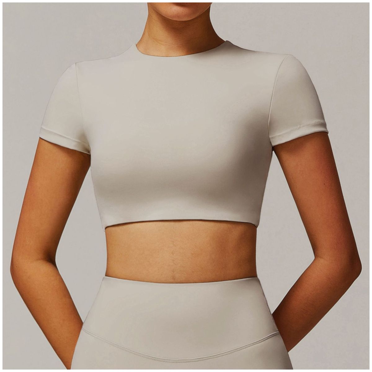 TIOZONEY - Camiseta deportiva de manga corta para mujer-Gris